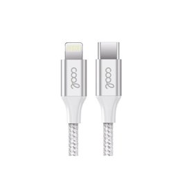 CABLE COOL USB-C A LIGHTNING 1.2M NYLON WHITE
