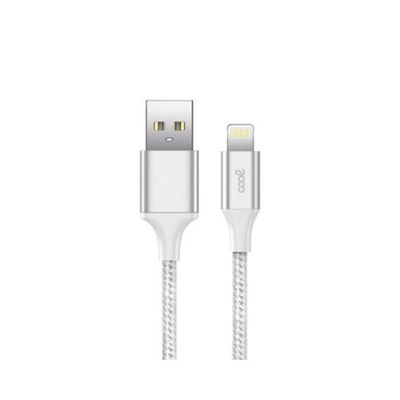 CABLE COOL USB LIGHTNING 1.2M NYLON WHITE