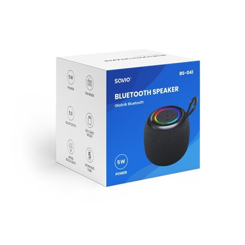 ALTAVOZ BLUETOOTH 5.0 5W NEGRO SAVIO BS-041