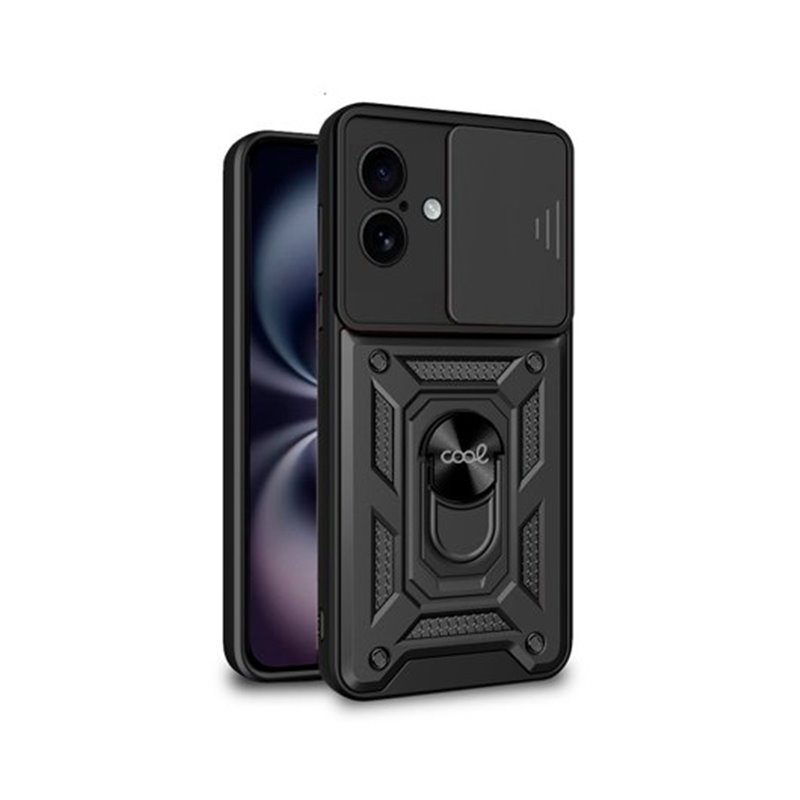 FUNDA COOL IPHONE 16 HARD RING NEGRO
