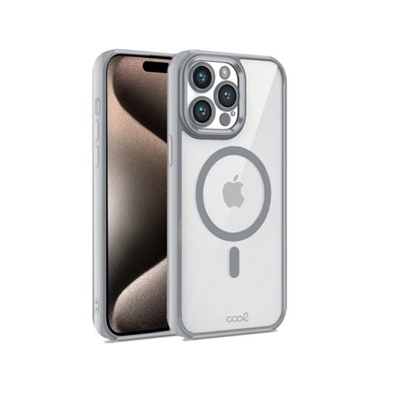 FUNDA COOL IPHONE 15 PRO MAX MAG PLATA
