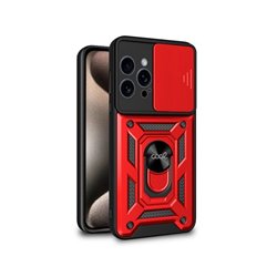 FUNDA COOL IPHONE 15 PRO MAX HARD RING ROJO