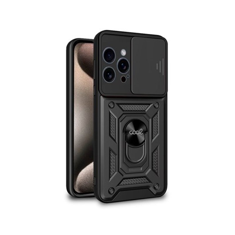 FUNDA COOL IPHONE 15 PRO MAX HARD RING NEGRO