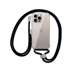 FUNDA COOL IPHONE 15 PRO MAX TRANSPARENTE NEGRO