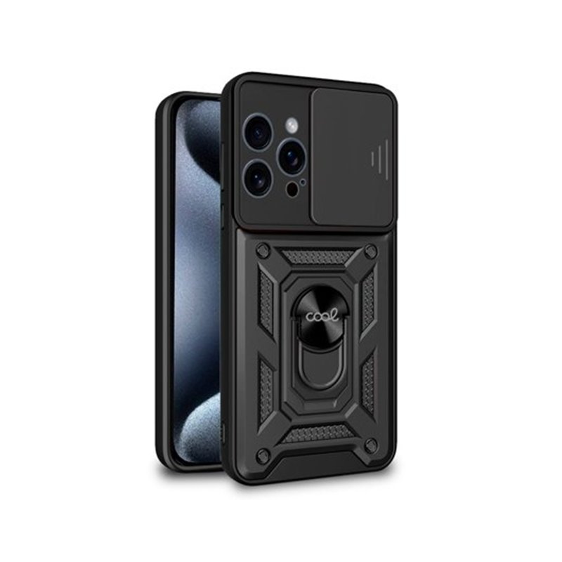 FUNDA COOL IPHONE 15 PRO HARD RING NEGRO