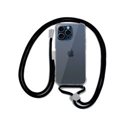 FUNDA COOL IPHONE 15 PRO TRANSPARENTE NEGRO