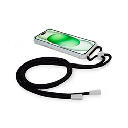 FUNDA COOL IPHONE 15 PLUS TRANSPARENTE NEGRO