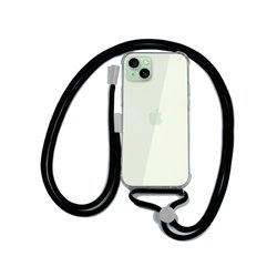 FUNDA COOL IPHONE 15 TRANSPARENTE NEGRO