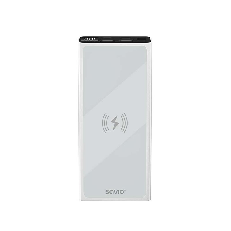 POWERBANK 10000 INDUCCION MAH SAVIO BA-06 BLANCO