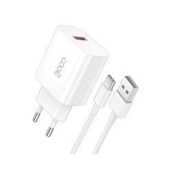 CARGADOR COOL  USB-C 12W 2.4 AMP WHITE CABLE 1.2M
