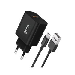 CARGADOR COOL MICRO USB 2.4 AMP BLACK  CABLE