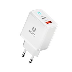 CARGADOR UNICO DUAL 45W USB A + USB-C BLANCO
