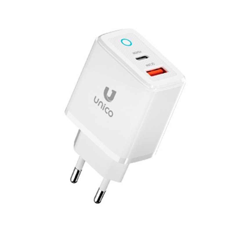 CARGADOR UNICO DUAL 45W USB A + USB-C BLANCO