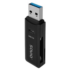 LECTOR DE TARJETAS SD - USB 3.0 NEGRO SAVIO AK-64