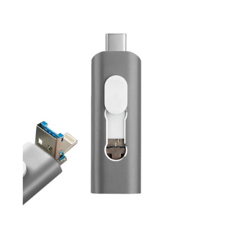 PENDRIVE 128GB 3 EN 1 COOL GRIS