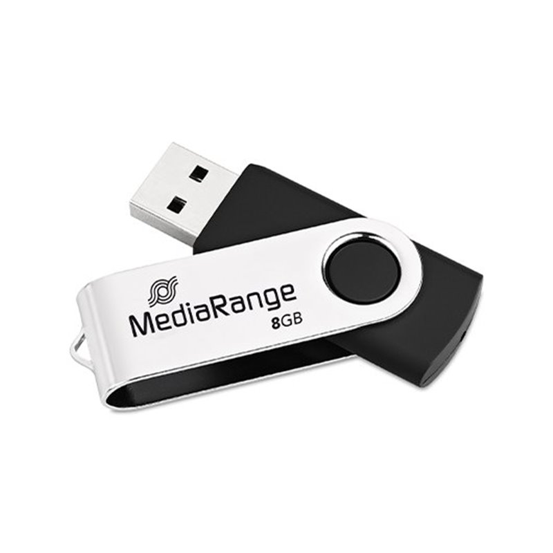 PENDRIVE 8GB USB 2.0 MEDIARANGE SILVER-BLACK