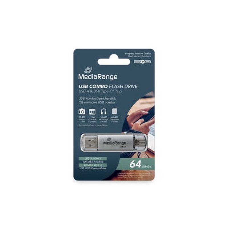 PENDRIVE COMBO 64GB USB 3.2 MEDIARANGE HIGH P.