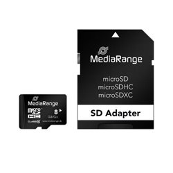 MEM MICRO SDHC 8GB MEDIARANGE + ADAPTADOR SD