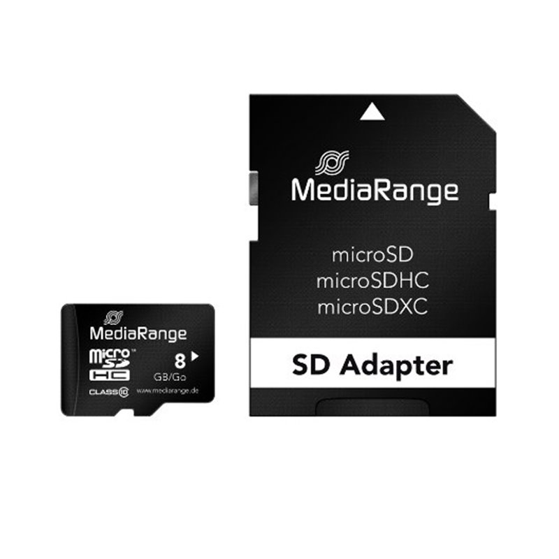 MEM MICRO SDHC 8GB MEDIARANGE + ADAPTADOR SD
