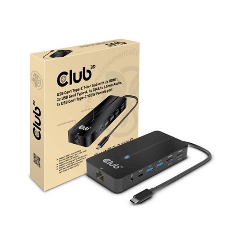 HUB USB 3.2 GEN1 CLUB3D  TIPO-C 7 EN 1