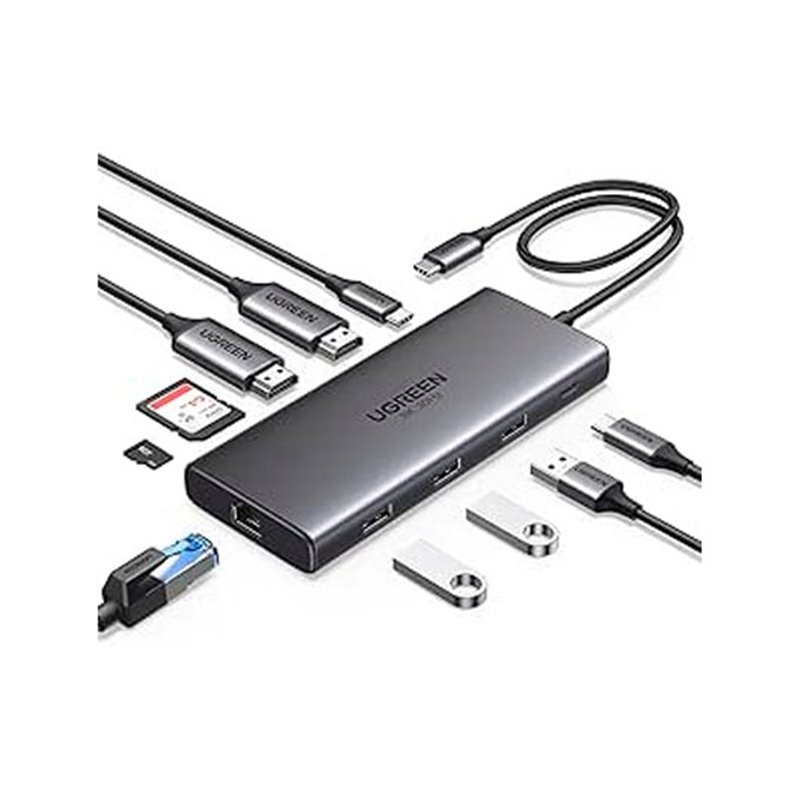 HUB UGREEN 10EN1 USB-C A HDMI+USB-C+USB-A+RJ45