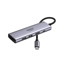 HUB UGREEN 6EN1 USB-C A HDMI+2XUSB-A+SD/TF+PD