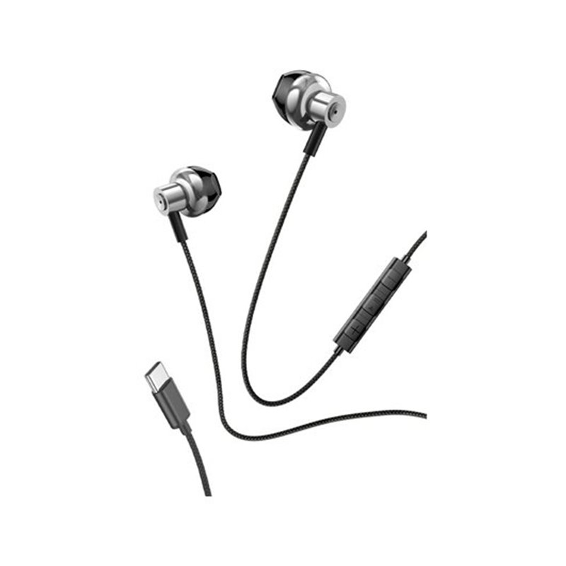 AURICULARES BOTON MICRO COOL STEREO TIPO-C SILVER