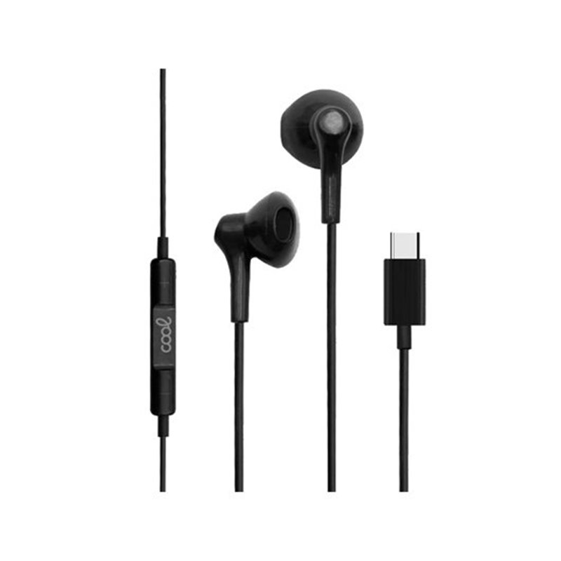 AURICULARES BOTON MICRO COOL STEREO TIPO-C BLACK