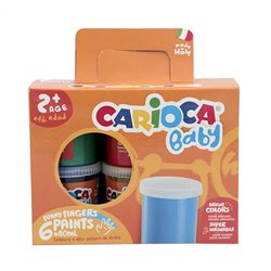 PINTURA DEDOS CAJA x 6 CARIOCA BABY