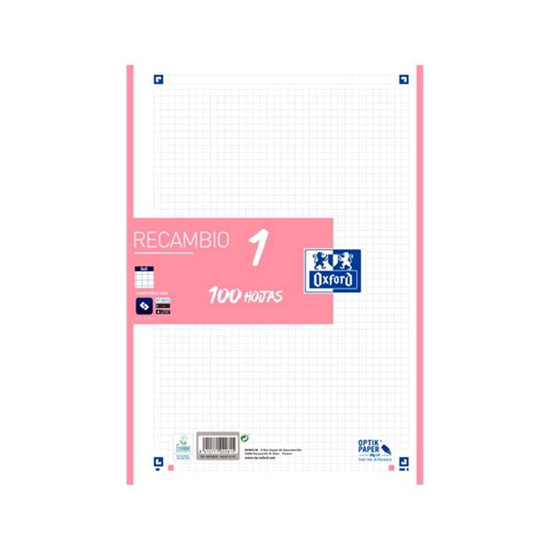 RECAMBIO CUADROS A4 100H OXFORD