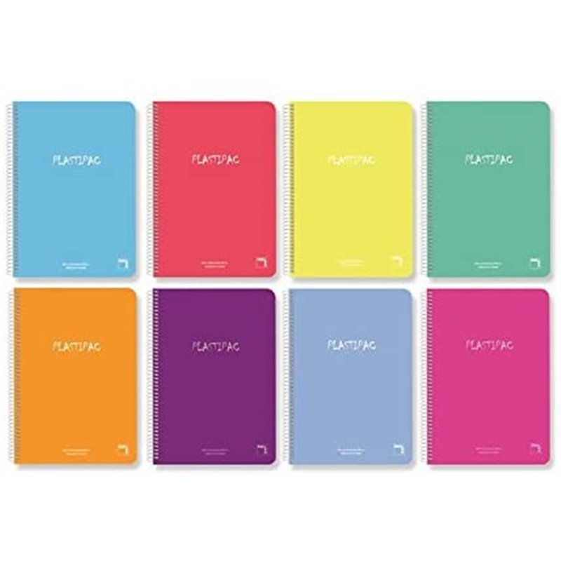 LIBRETA PLASTIPAC LISO BLANCO TAPA PLASTICO FOLIO 90GR