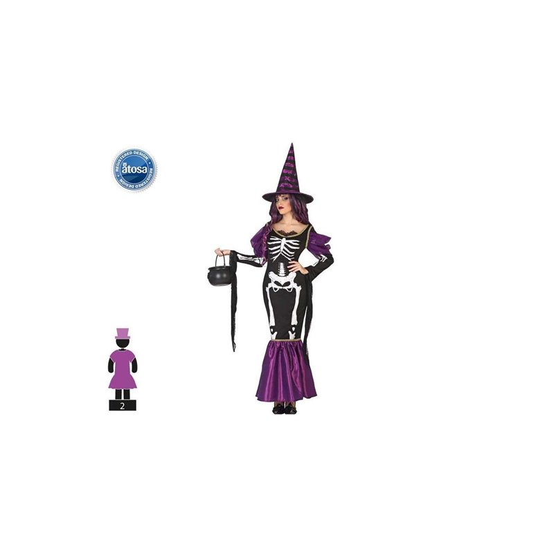 DISFRAZ BRUJA ESQUELETO M-L