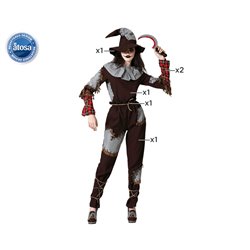 DISFRAZ ESPANTAPÁJAROS TERRORÍFICO MUJER ADULTO