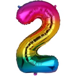 GLOBO MYLAR NUMERO ARCOIRIS 110CM