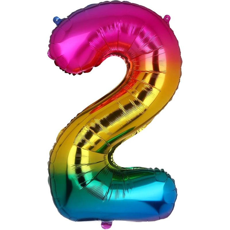 GLOBO MYLAR NUMERO ARCOIRIS 110CM