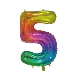 GLOBO MYLAR NUMERO ARCOIRIS 110CM