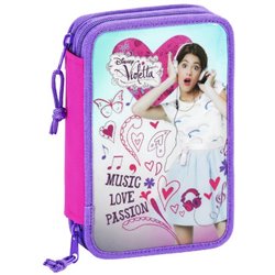 Violetta - Plumier doble con 34 piezas, 13 x 20 x 5 cm