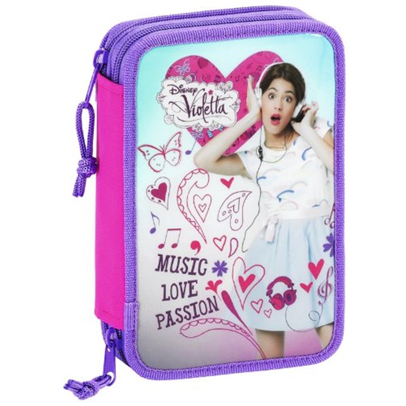 Violetta - Plumier doble con 34 piezas, 13 x 20 x 5 cm