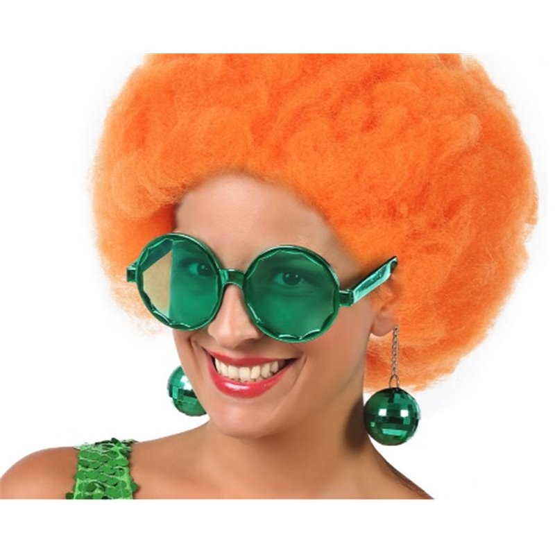 GAFAS VERDE CON PENDIENTES