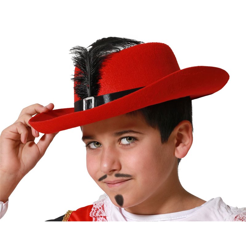 SOMBRERO MOSQUETERO ROJO NIÑO