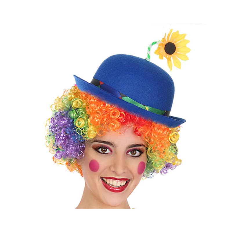 SOMBRERO PAYASO FIELTRO AZUL