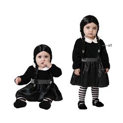 DISFRAZ FANTASMA BEB� NI�A NEGRO CON VESTIDO Y CINTAS DE ENCAJE