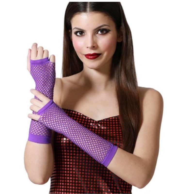 GUANTES MORADOS DE REJILLA