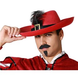 SOMBRERO MOSQUETERO ROJO