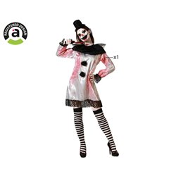 DISFRAZ PAYASA SANGRIENTA CON VESTIDO BLANCO PARA MUJER