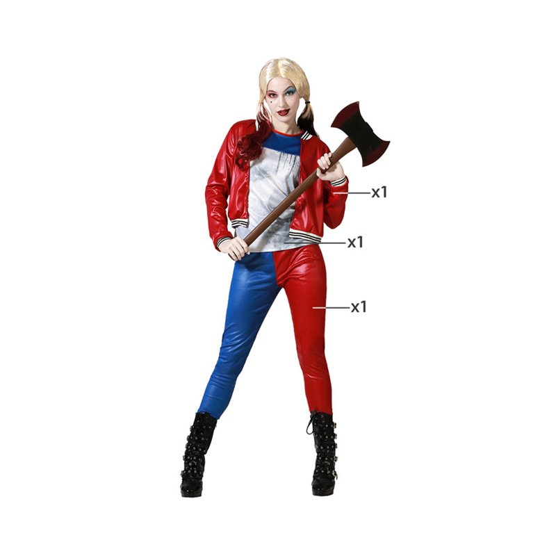 DISFRAZ ARLEQUIN AZUL CONJUNTO MUJER ADULTO