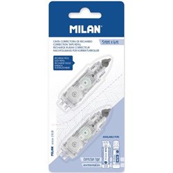 MILAN RECAMBIO CINTA CORRECTORA 5mmx6m BLISTER 2 UDS