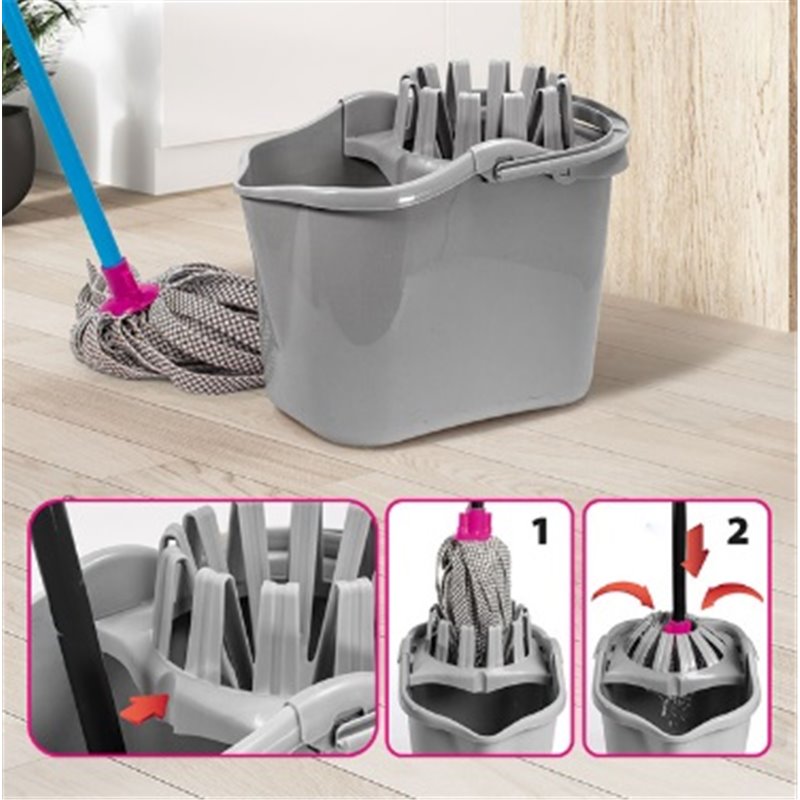 CUBO FREGONA STAR ARA�A RECTANGULAR 13,5 L. PLATA