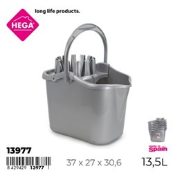 CUBO FREGONA STAR ARA�A RECTANGULAR 13,5 L. PLATA