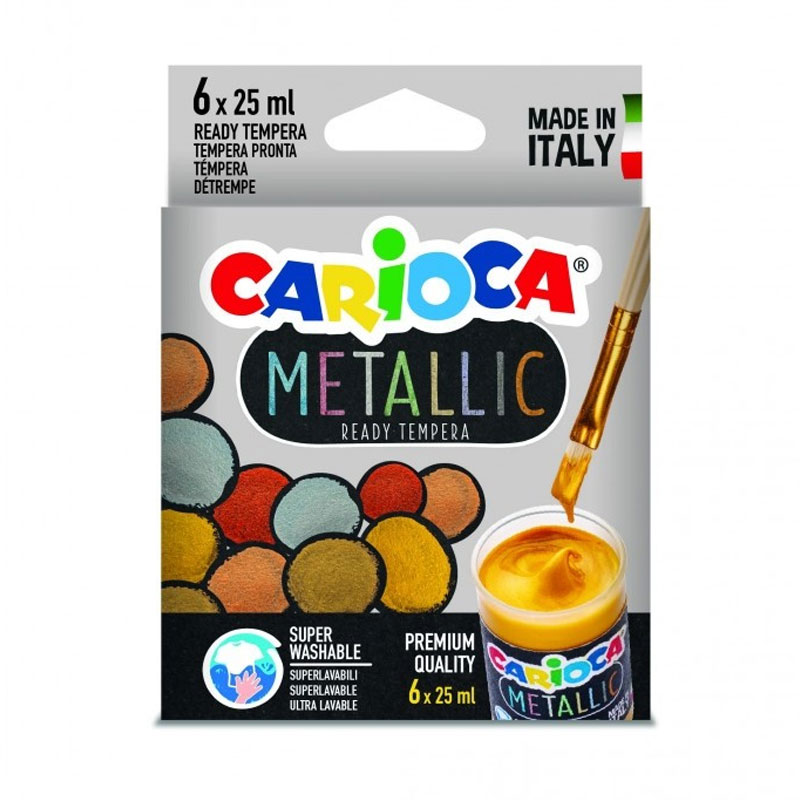 Carioca 6 Colores Metalizado Tempera Lavable